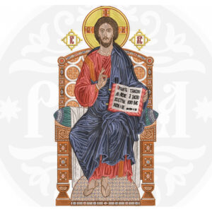 Icon "Savior on the throne" 03.054, size 28*14.5 cm