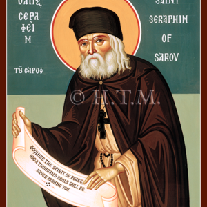 Seraphim of Sarov with English Scroll