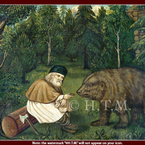 Seraphim of Sarov with bear