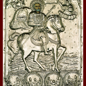 Menas on a horse